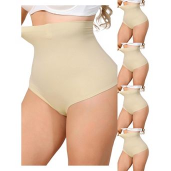 5 Packs Women's High Waisted Tummy Control Girdle Body Shaper Thong Panty Under Dress Shapewear