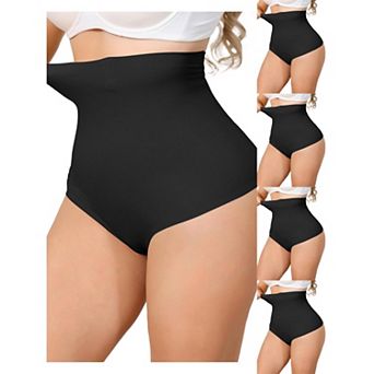5 Packs Women's High Waisted Tummy Control Girdle Body Shaper Thong Panty Under Dress Shapewear