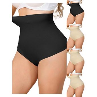 5 Packs Women's High Waisted Tummy Control Girdle Body Shaper Thong Panty Under Dress Shapewear
