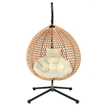 Merax Versatile Hanging Egg Chair, Outdoor Swing chairs with Soft Removable Cushion