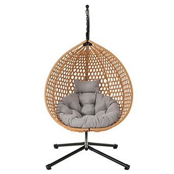 Merax Versatile Hanging Egg Chair, Outdoor Swing chairs with Soft Removable Cushion