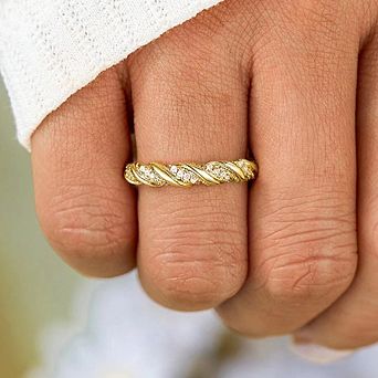 Simple Twisted Lines Zircon Ring For Women Exquisite Light Luxury Ring