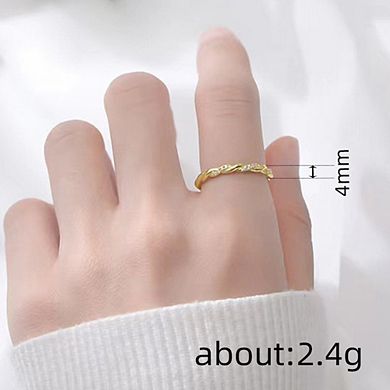 Simple Twisted Lines Zircon Ring For Women Exquisite Light Luxury Ring