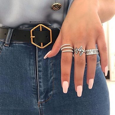 Shiny Personalized Three Ring Fashion Cubic Zirconia Cocktail Ring