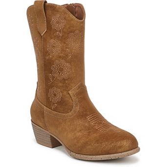 Blowfish Malibu Sandia-K Girls Faux Leather Western Short Boots With Block Heel