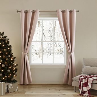 No. 918 Gloria Tie Back 2 pc Holiday Room Darkening Grommet Curtain Panels