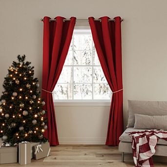 No. 918 Gloria Tie Back 2 pc Holiday Room Darkening Grommet Curtain Panels