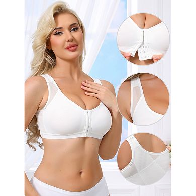 10 Packs Women's Front Closure Sport Bras Wireless Adjustable Straps Bralette Fixed Cup FullCoverage