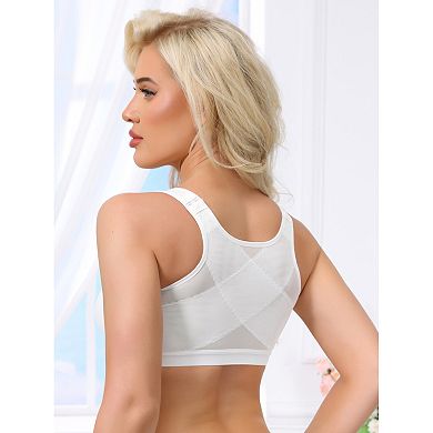 10 Packs Women's Front Closure Sport Bras Wireless Adjustable Straps Bralette Fixed Cup FullCoverage