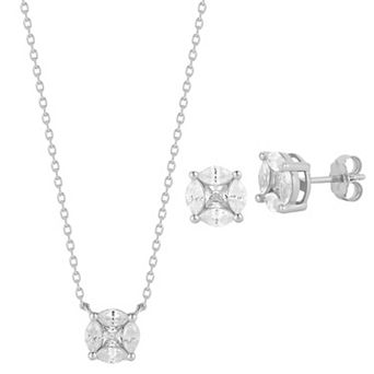 Everyday by Sunkissed Cubic Zirconia Illusion Pendant Necklace and Earrings Set