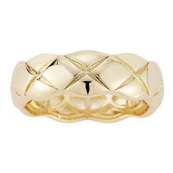Everyday by Sunkissed Polished Flat Quilted Band Ring