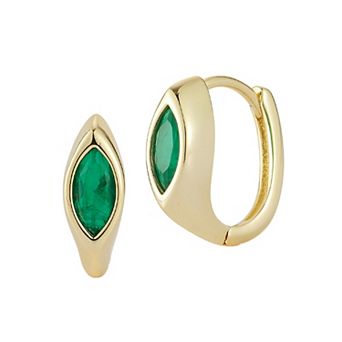 Everyday by Sunkissed Marquise Cubic Zirconia Bezel Huggie Hoop Earrings