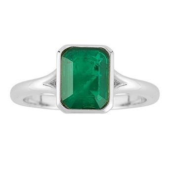 Everyday by Sunkissed Emerald Cut Cubic Zirconia Bezel Signet Ring