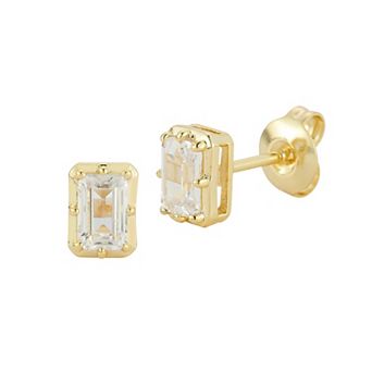 Everyday by Sunkissed Emerald Cut Cubic Zirconia Stud Earrings