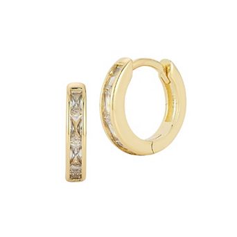 Everyday by Sunkissed Baguette Cubic Zirconia Huggie Hoop Earrings