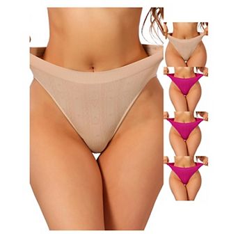 5 Packs Women's Low Rise Letter Prints Underwear Soft Stretch Bikini Panties Breathable Briefs