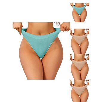 5 Packs Women's Low Rise Letter Prints Underwear Soft Stretch Bikini Panties Breathable Briefs