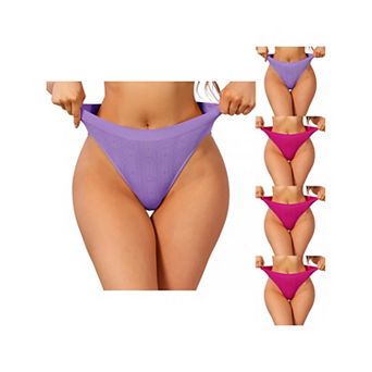 5 Packs Women's Low Rise Letter Prints Underwear Soft Stretch Bikini Panties Breathable Briefs