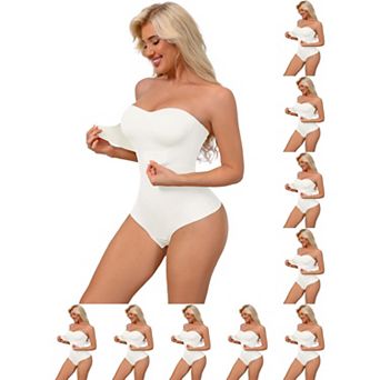 10 Packs Women's Strapless Shapewear Front Hook PushUp Bodysuits Seamless Bodyshaper RemovableStraps