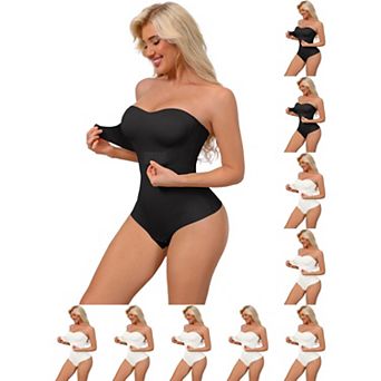10 Packs Women's Strapless Shapewear Front Hook PushUp Bodysuits Seamless Bodyshaper RemovableStraps