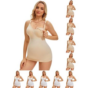 10 Packs Women's Nursing Cami with Adjustable Straps Breastfeeding V Neck Built-In Bra Vest