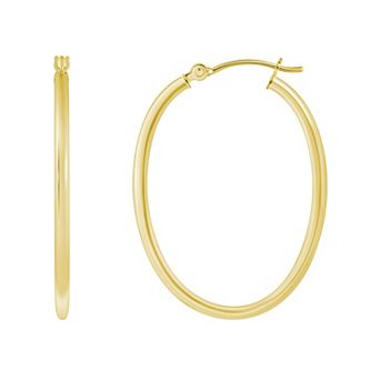 Jewelry Essentials 14k Gold 30 mm Oval Hoop Earrings