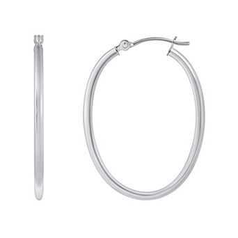 Jewelry Essentials 14k Gold 30 mm Oval Hoop Earrings