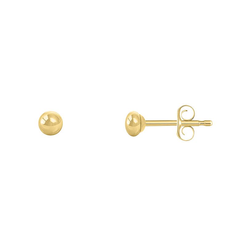 Jewelry Essentials 14k Gold 3 mm Button Stud Earrings, Women's, 