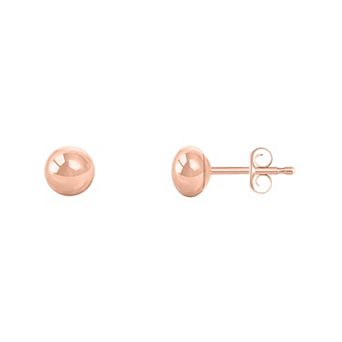 Jewelry Essentials 14k Gold 5 mm Button Stud Earrings