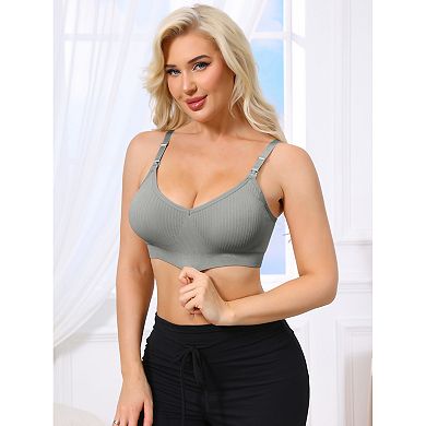 5 Packs Nursing Bras for Women Breastfeeding Wireless Pregnancy V Neck Adjustable Straps Bra