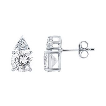 Celebration Gems Rhodium-Plated Sterling Silver Gemstone Stud Earrings