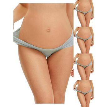 5 Packs Women's Maternity Underwear Low Rise Pregnancy Briefs Under Bump Support Soft Panties