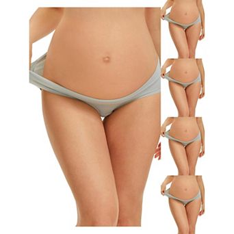 5 Packs Women's Maternity Underwear Low Rise Pregnancy Briefs Under Bump Support Soft Panties
