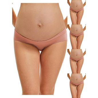 5 Packs Women's Maternity Underwear Low Rise Pregnancy Briefs Under Bump Support Soft Panties