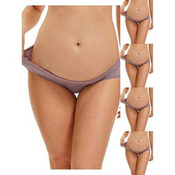 5 Packs Women's Maternity Underwear Low Rise Pregnancy Briefs Under Bump Support Soft Panties