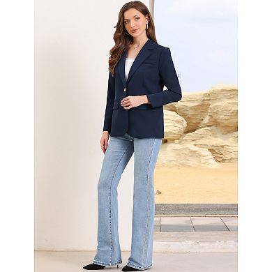2 Packs Women's Business Casual Blazer Notched Lapel Long Sleeve Single Breasted Work Suit Jackets