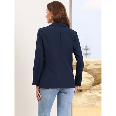 2 Packs Women's Business Casual Blazer Notched Lapel Long Sleeve Single Breasted Work Suit Jackets