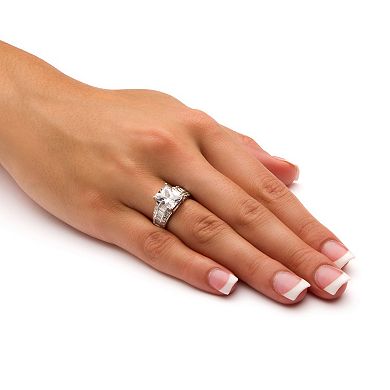 4.95 TCW Emerald-Cut Cubic Zirconia Ring in Platinum-Plated
