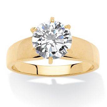 3 TCW Cubic Zirconia Solitaire Ring in 14k Gold-Plated