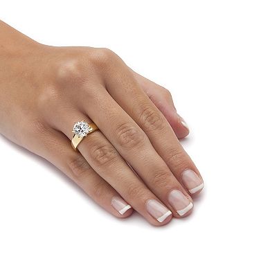 3 TCW Cubic Zirconia Solitaire Ring in 14k Gold-Plated