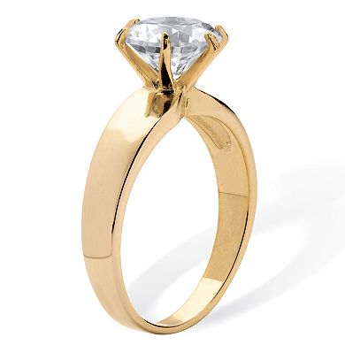3 TCW Cubic Zirconia Solitaire Ring in 14k Gold-Plated