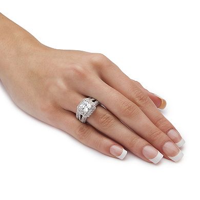 5.08 TCW Cubic Zirconia 2-Piece Bridal Set in Platinum-Plated