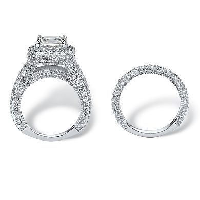 5.08 TCW Cubic Zirconia 2-Piece Bridal Set in Platinum-Plated