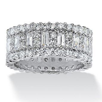 4.80 TCW Baguette CZ Eternity Band in Platinum-Plated