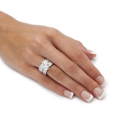 5.84 TCW Cubic Zirconia 2-Piece Platinum-Plated Bridal Ring Set