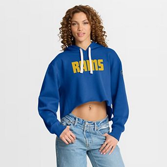 Women's Fanatics Royal Los Angeles Rams Oversized Heritage Cropped Hoodie