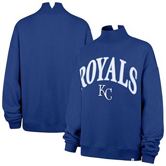 Women's '47 Royal Kansas City Royals Oversized Vantage Mock Neck Sweatshirt