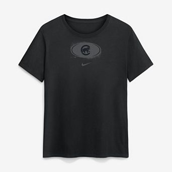 Women's Nike Black Chicago Cubs Black on Black Cotton T-Shirt