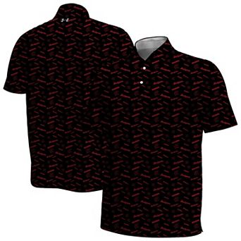 Men's Under Armour Black Wisconsin Badgers Gameday Armourfuse Polo