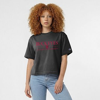 Women's Champion Black Ohio State Buckeyes Waist Length Wordmark T-Shirt